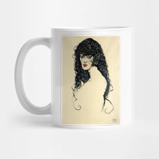 Portrait of a Woman with Black Hair (1914) by Egon Schiele Mug